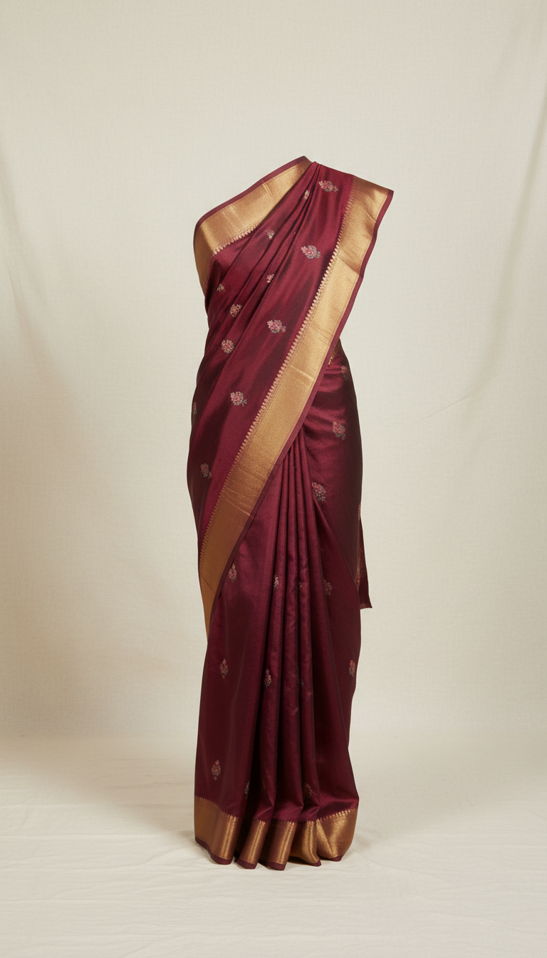 Deep Wine Silk Saree