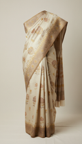 Ivory silk handwoven saree