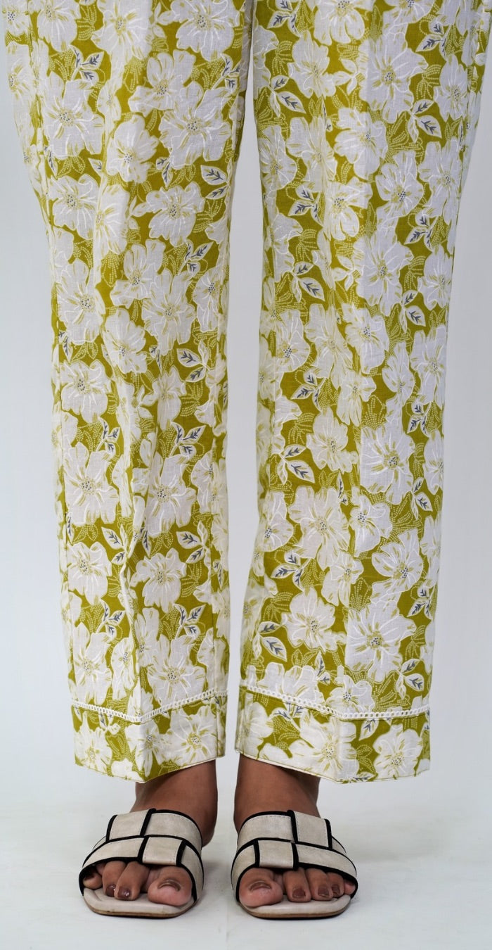 Green & White Floral Cotton Co-ord Set – Fresh Casual Wear