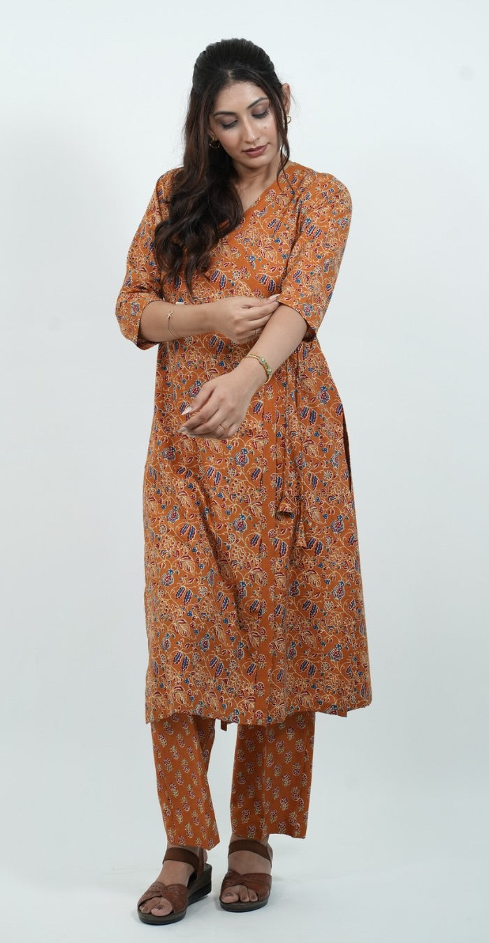Elegant Angrakha Style Kurti Set – Traditional & Stylish Wear (Top & Bottom)