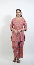 Pink Traditional Print Cotton Co-ord Set – Stylish Daily Wear