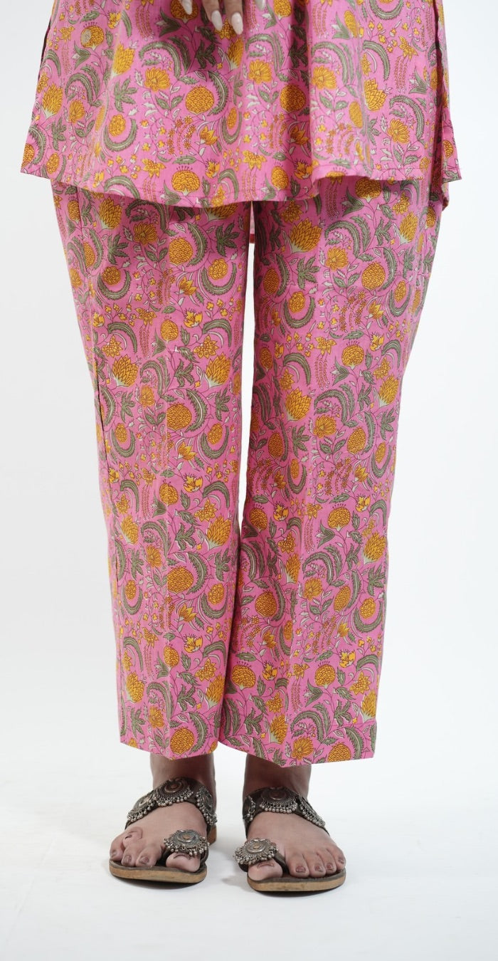 Pink Traditional Print Cotton Co-ord Set – Stylish Daily Wear