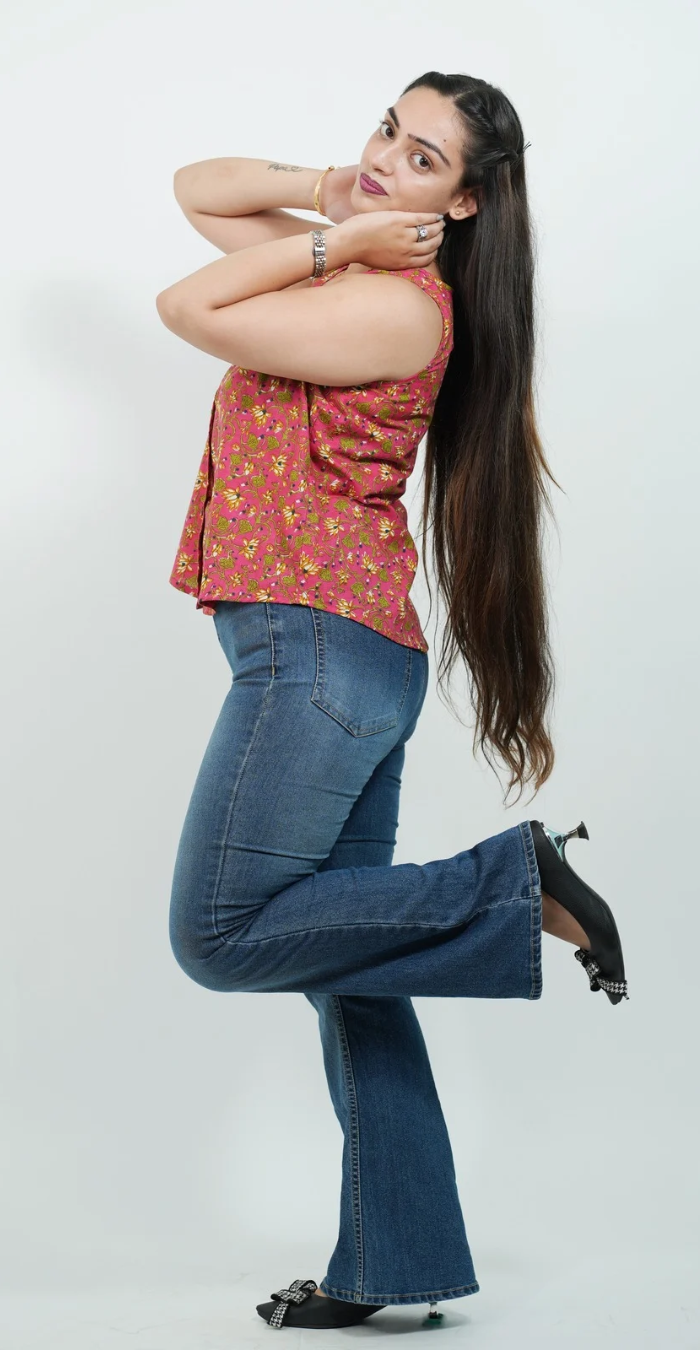 Stylish Pink Cotton Top – Trendy Casual Wear for Women
