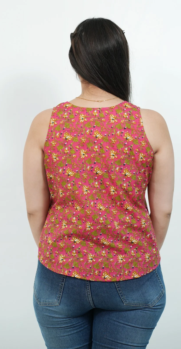 Stylish Pink Cotton Top – Trendy Casual Wear for Women