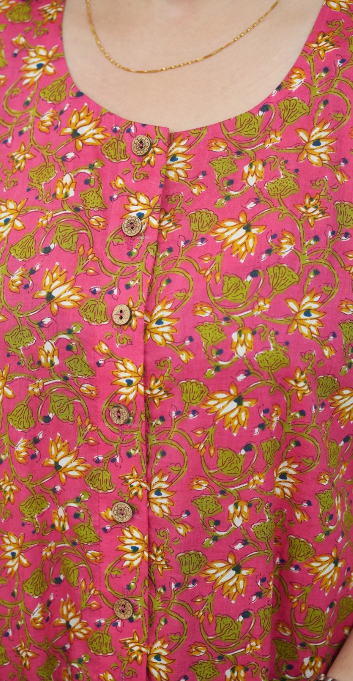 Stylish Pink Cotton Top – Trendy Casual Wear for Women